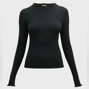 Marella Rica Ribbed Ruffle Trim Sweater